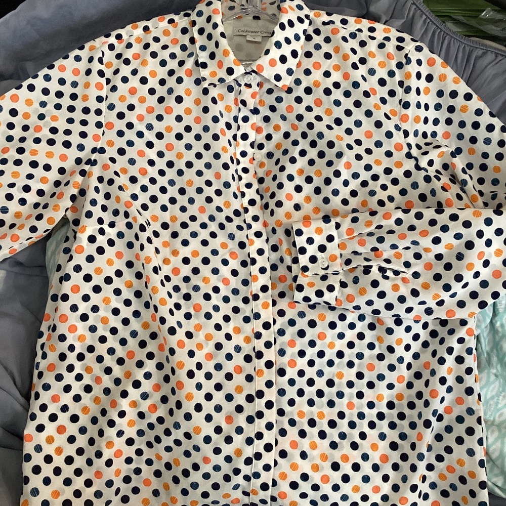 Vintage Coldwater Creek polka dot button up